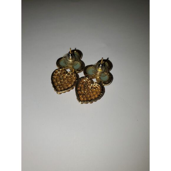 A Vintage Pair of Costume Jewelry Earrings Stud Back Pierced Mid Century Sparkly - Picture 5 of 11